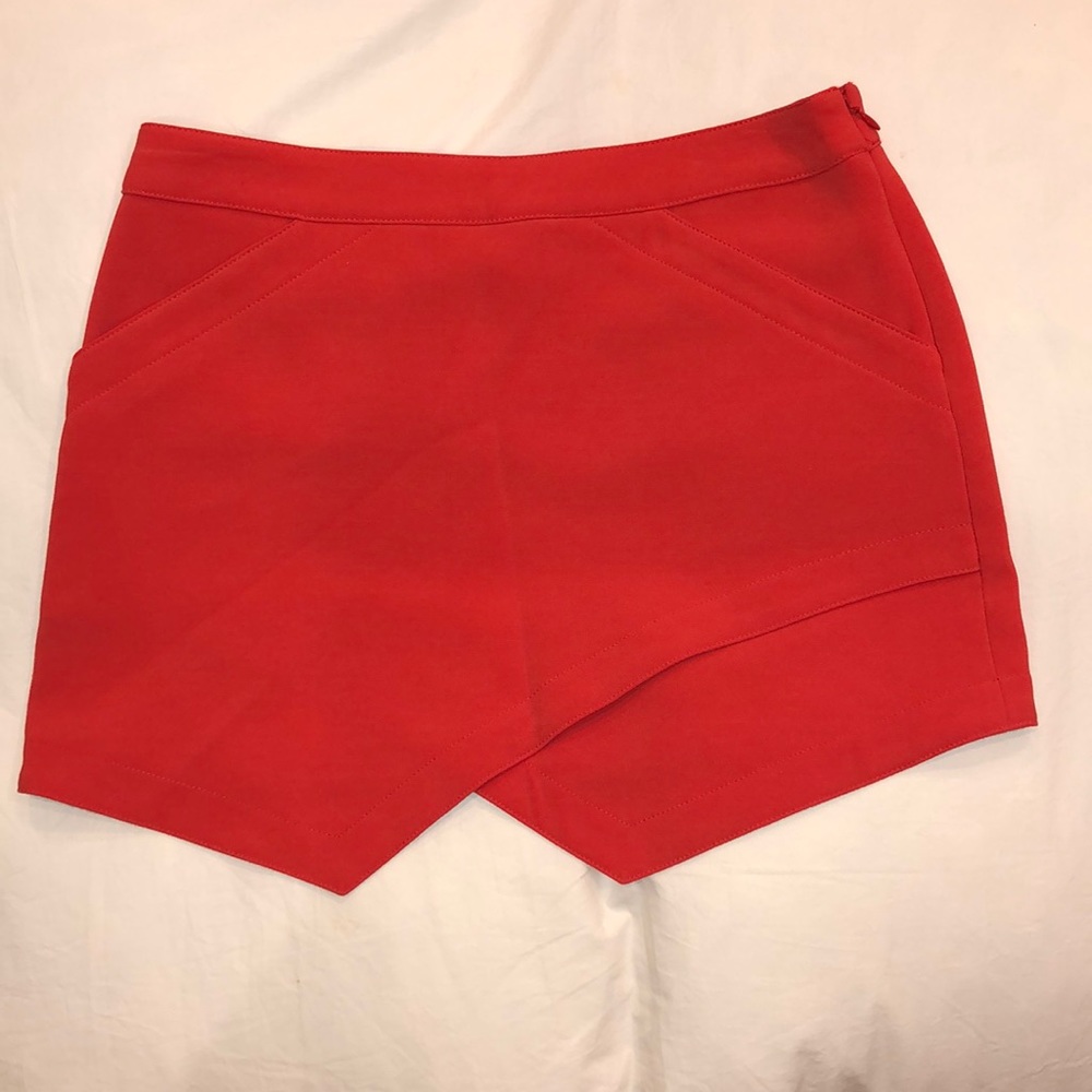 BCBG red/orange envelope skirt